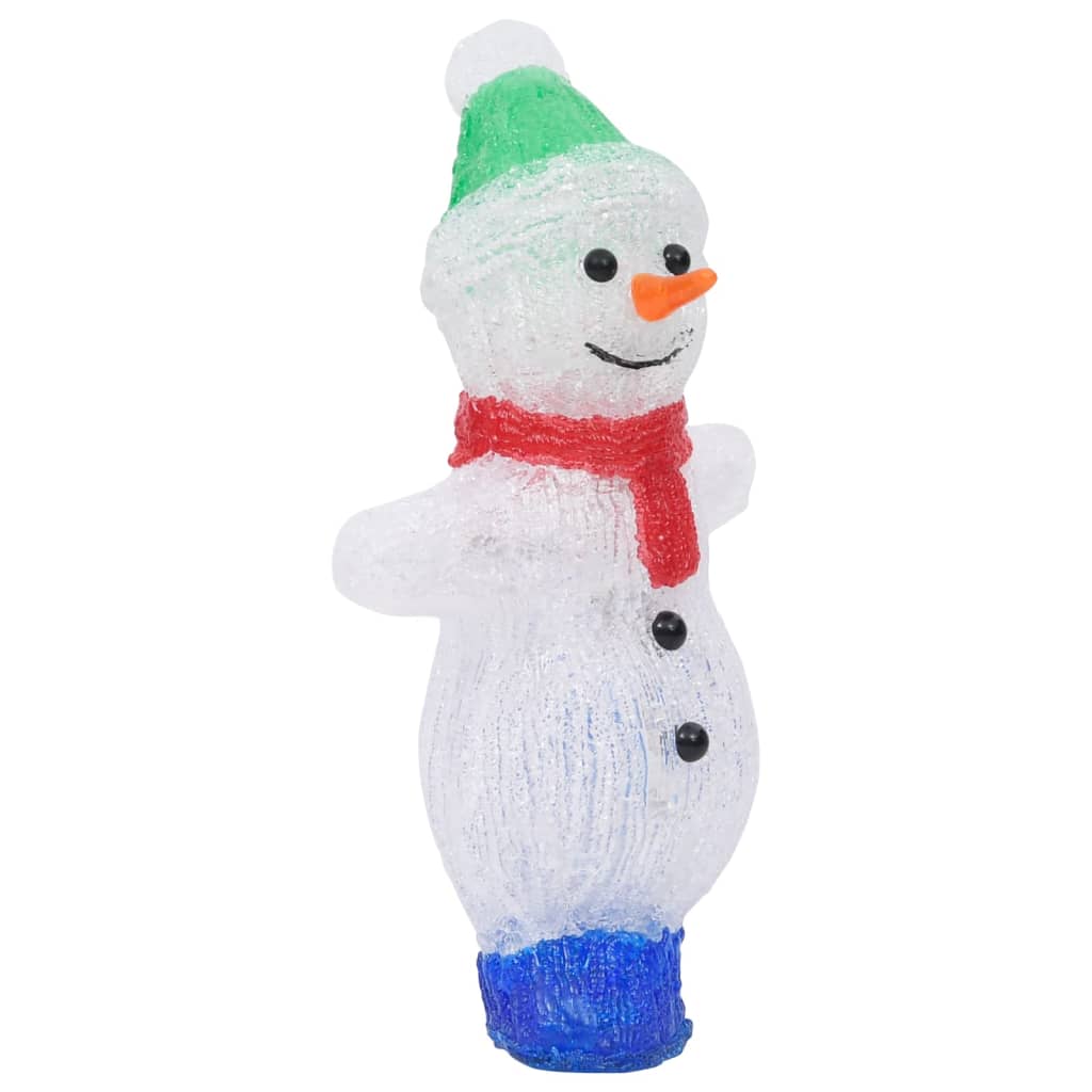 Boneco de neve acrílico c/ luzes LED interior e exterior 30 cm