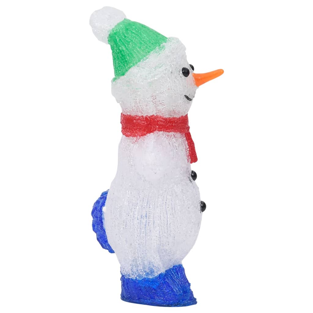 Boneco de neve acrílico c/ luzes LED interior e exterior 30 cm