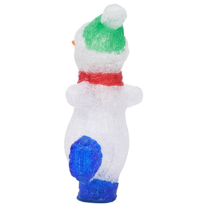 Boneco de neve acrílico c/ luzes LED interior e exterior 30 cm