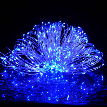 Cordão de micro luzes 40 m 400 LED 8 funções azul