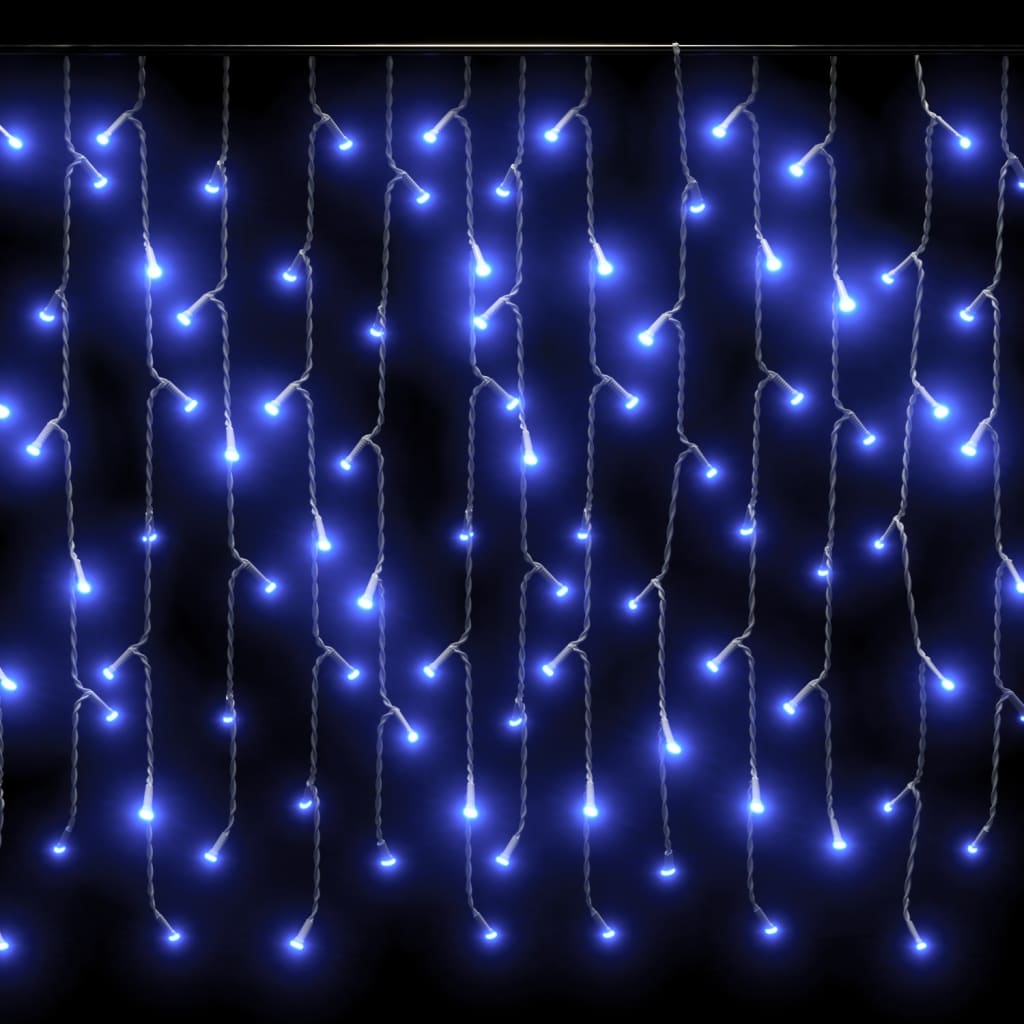 Cortina de Luzes de 10 m para Exterior - Imitação de Gelo - 400 LEDs Azul