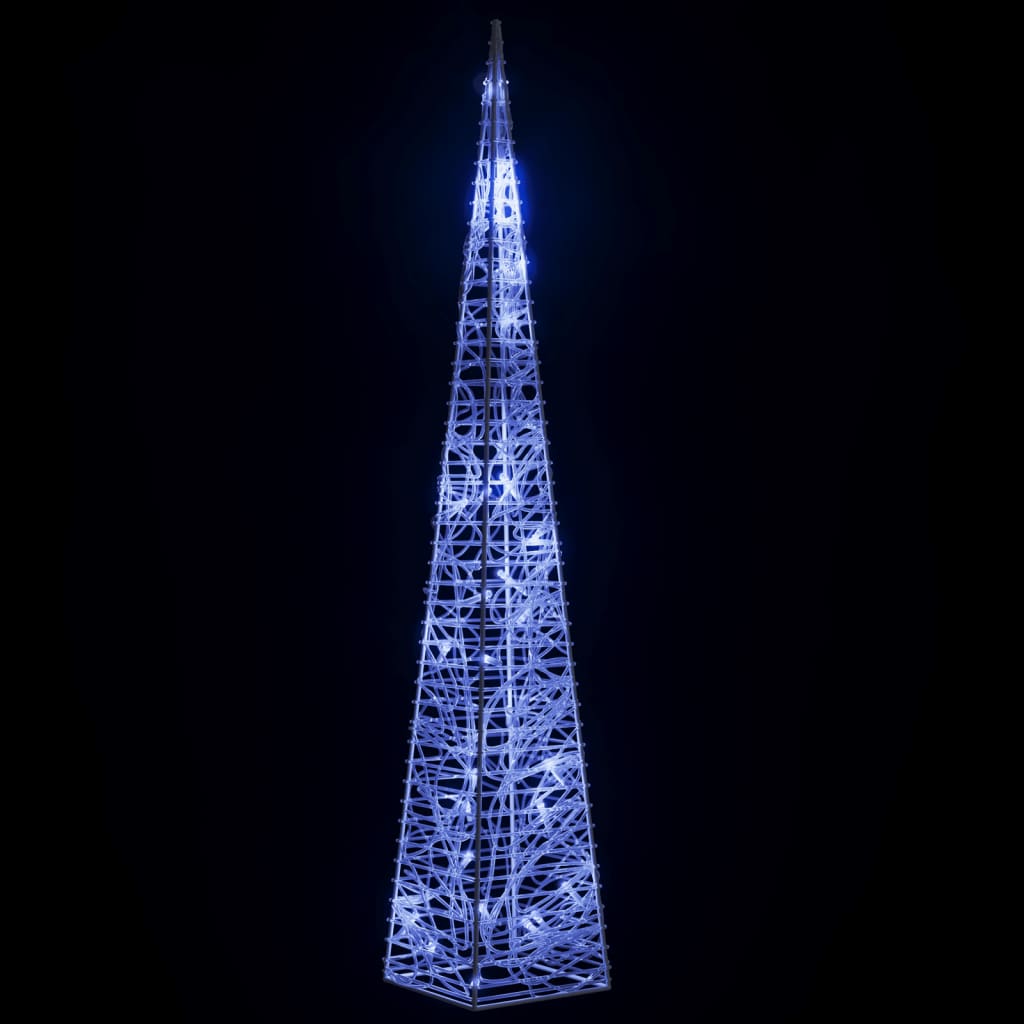 Cone de iluminação decorativo c/ LEDs azuis acrílico 60 cm