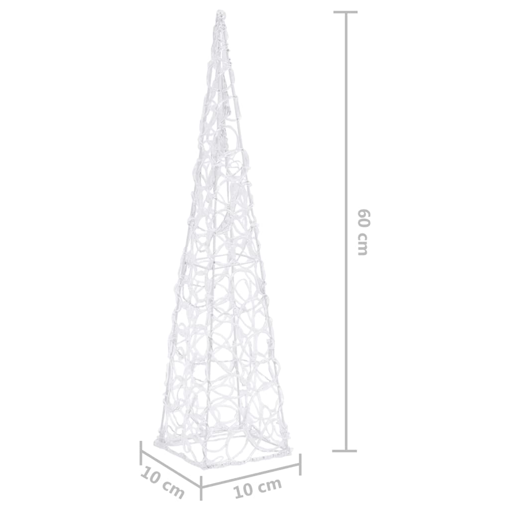 Cone de iluminação decorativo c/ LEDs azuis acrílico 60 cm