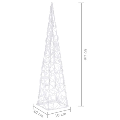 Cone de iluminação decorativo c/ LEDs azuis acrílico 60 cm