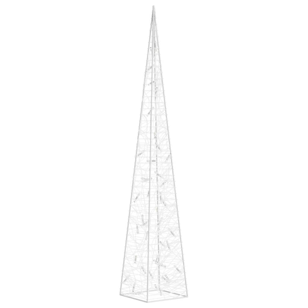 Cone de iluminação decorativo c/ LEDs acrílico 90 cm branco frio