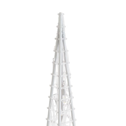 Cone de iluminação decorativo c/ LEDs acrílico 90 cm branco frio