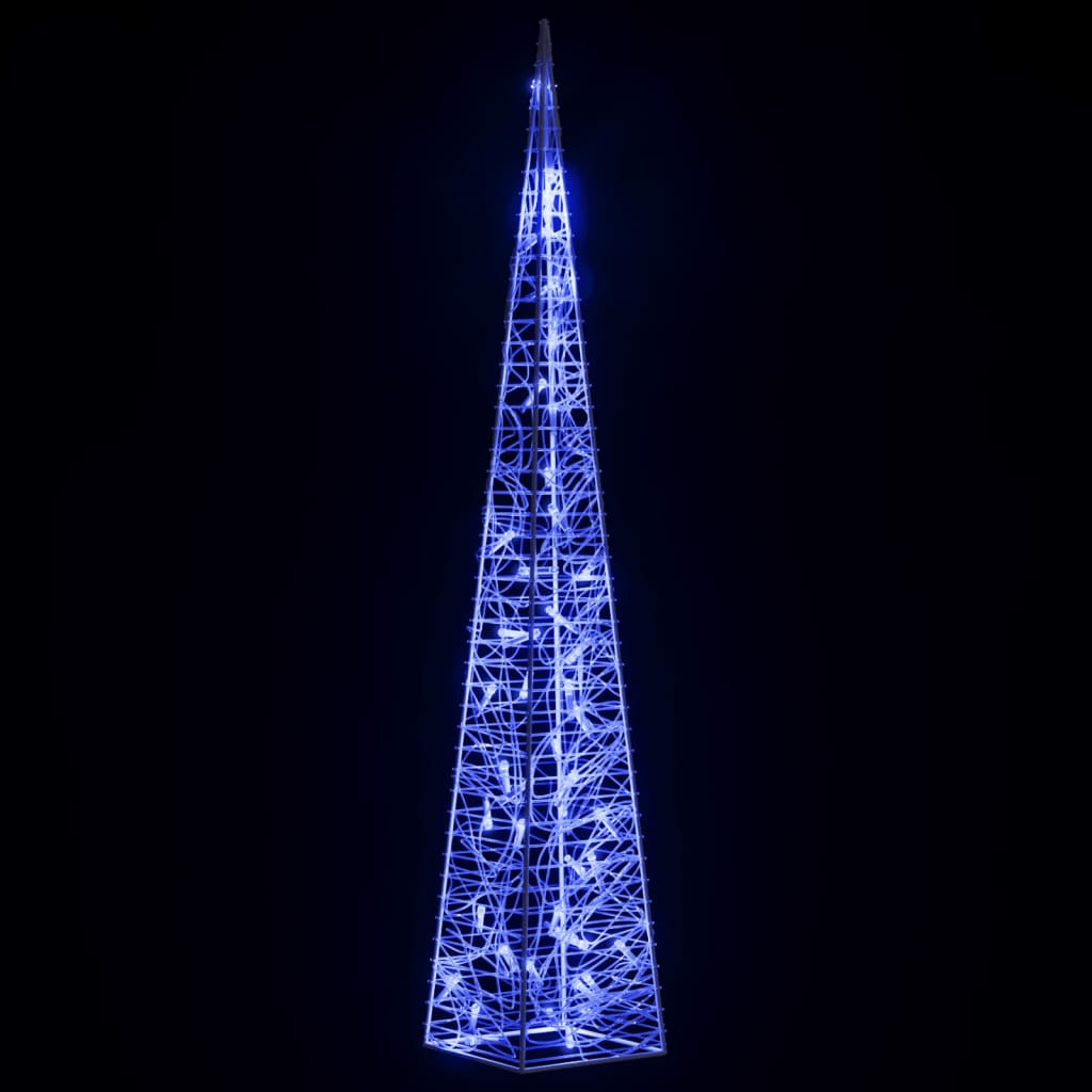 Cone de iluminação decorativo c/ LEDs azuis acrílico 90 cm