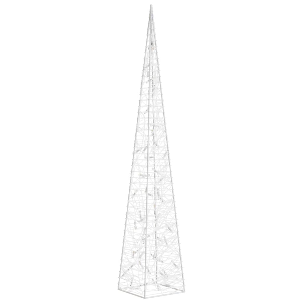 Cone de iluminação decorat. c/ LEDs acrílico 120 cm branco frio