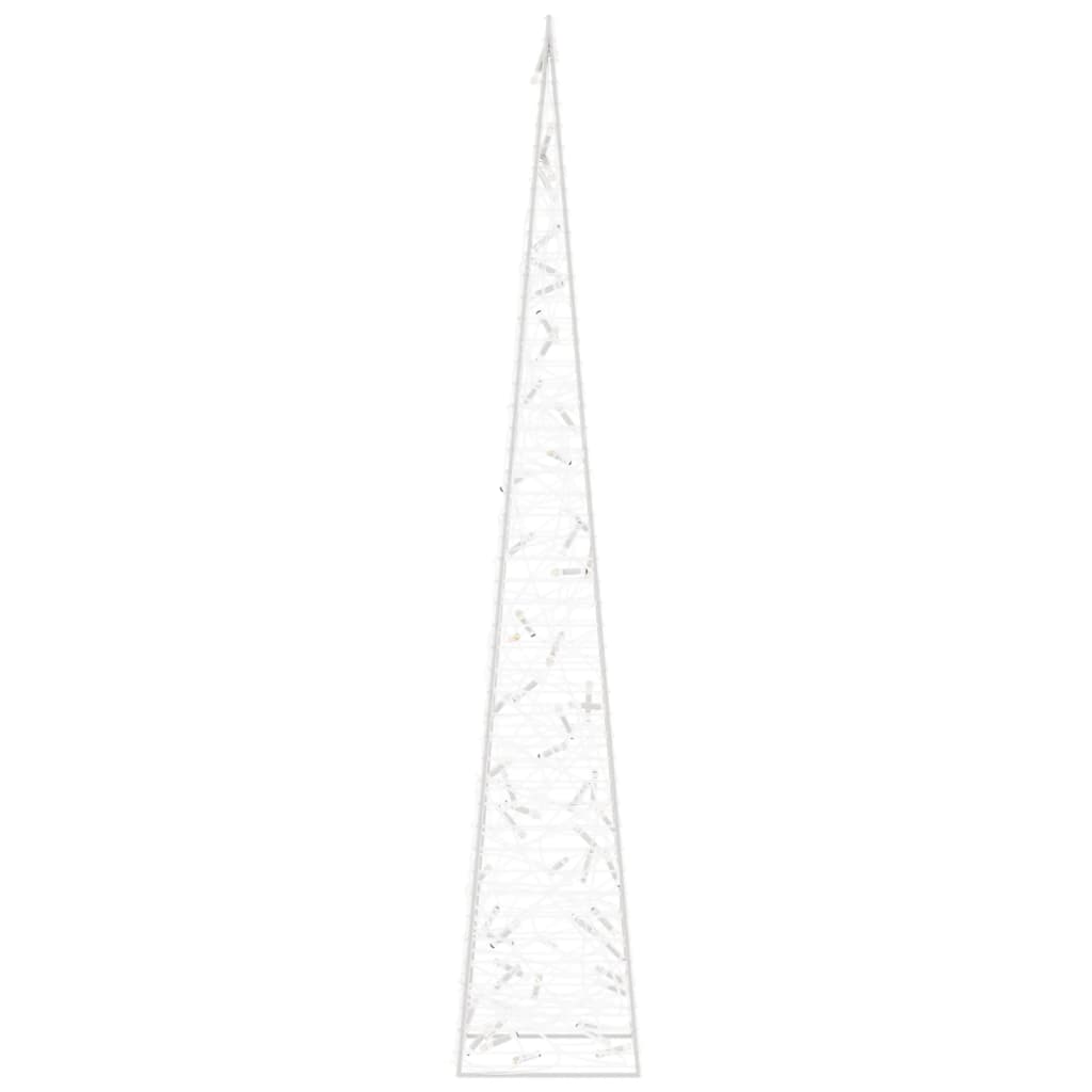 Cone de iluminação decorat. c/ LEDs acrílico 120 cm branco frio