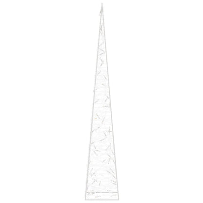 Cone de iluminação decorat. c/ LEDs acrílico 120 cm branco frio