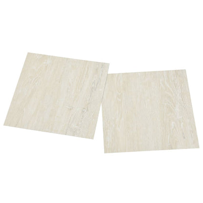 Tábuas de soalho autoadesivas 20 pcs 1,86 m² PVC cor creme