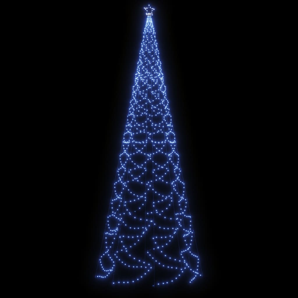 Árvore de Natal c/ poste metal 1400 luzes LED 5 m azul