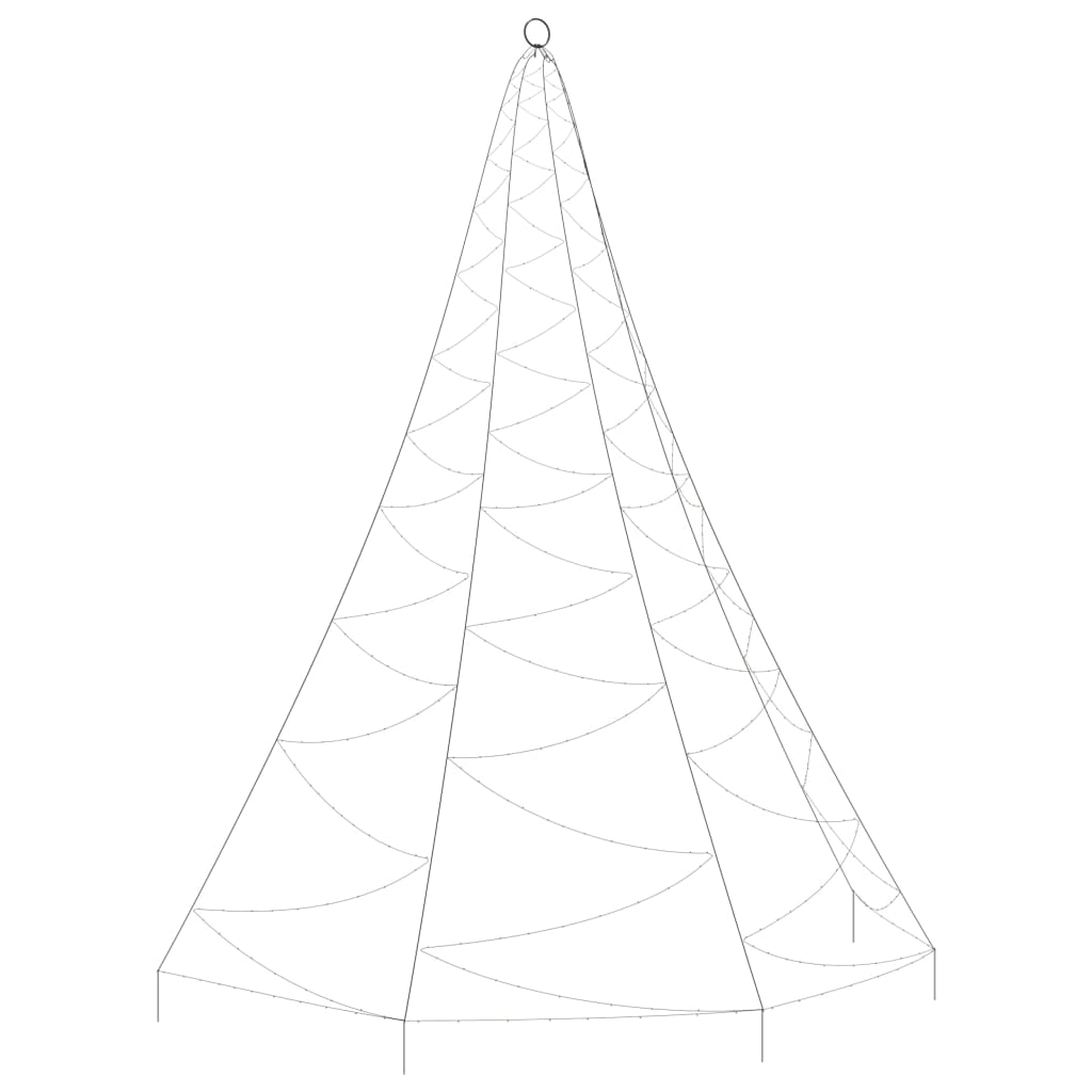 Árvore de Natal parede 260 luzes LED 3 m int/ext branco quente