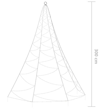 Árvore de Natal parede 260 luzes LED 3 m int/ext branco quente