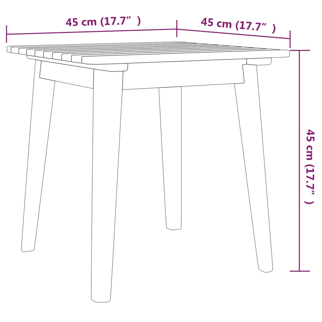 Conjunto de Bistro para Exterior em Madeira de Acácia - 2 Cadeiras e 1 Mesa