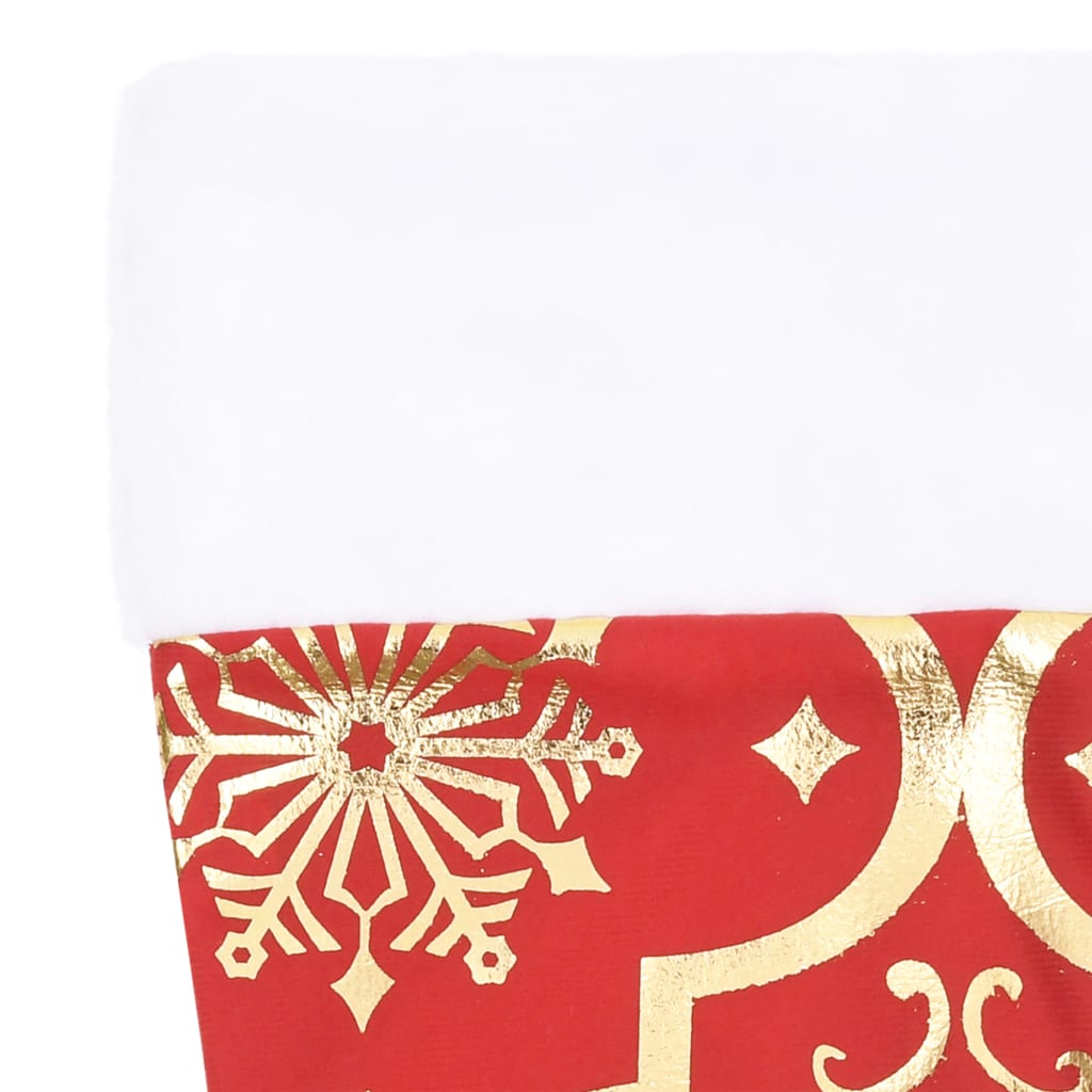 Saia de árvore de Natal luxuosa 150 cm com meia tecido vermelho