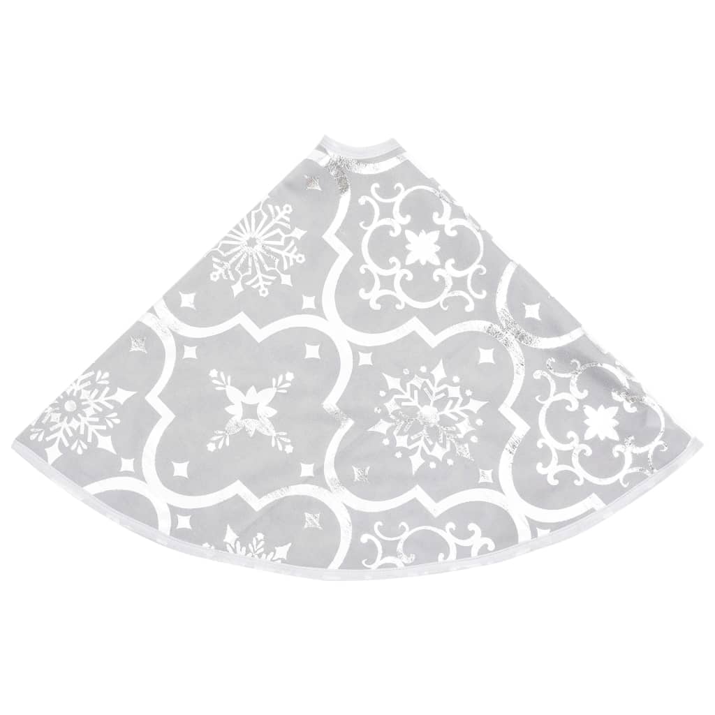 Saia de árvore de Natal luxuosa 122 cm com meia tecido branco