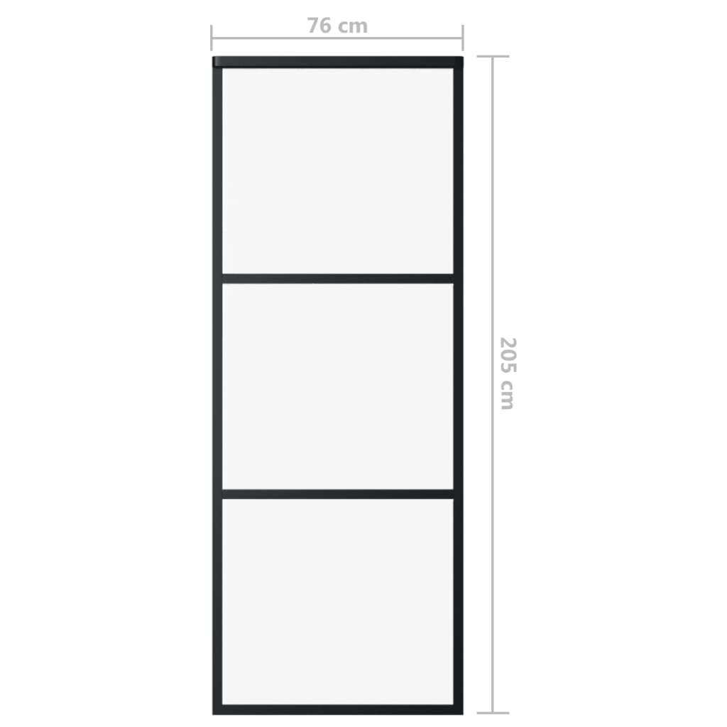 Porta deslizante em vidro ESG e alumínio 76x205 cm preto