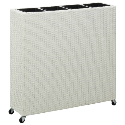 Floreira com 4 vasos 80x22x79 cm vime PE branco