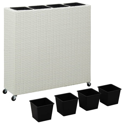 Floreira com 4 vasos 80x22x79 cm vime PE branco