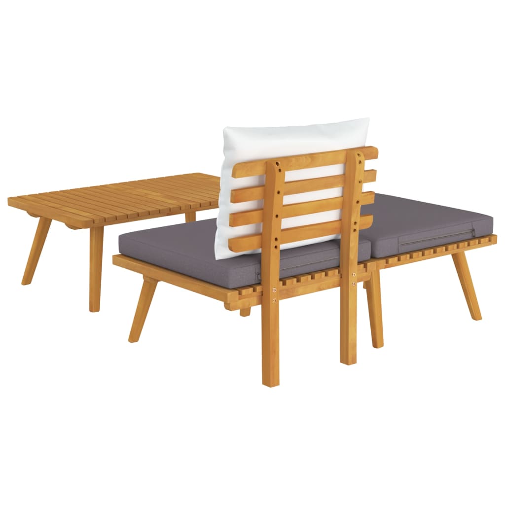 3 pcs conjunto lounge de jardim c/ almofadões acácia maciça