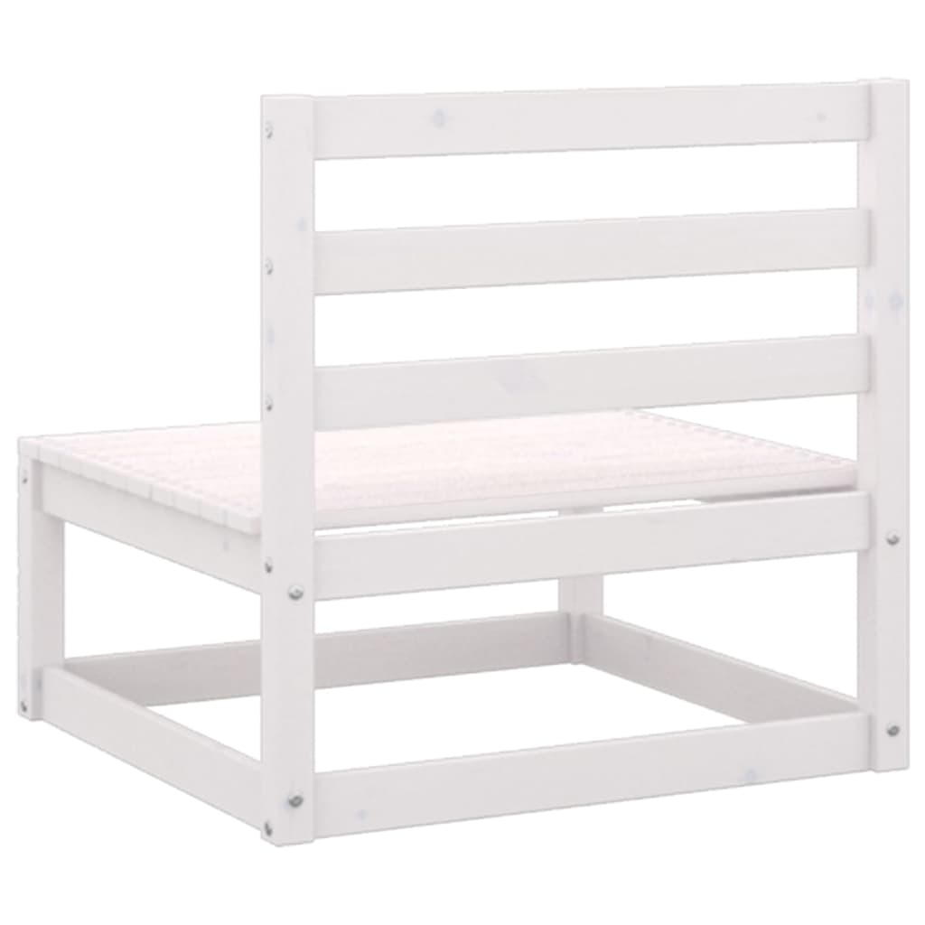 3 pcs conjunto lounge de jardim pinho maciço branco