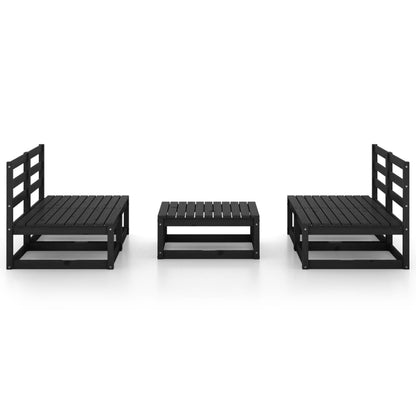 5 pcs conjunto lounge de jardim pinho maciço preto