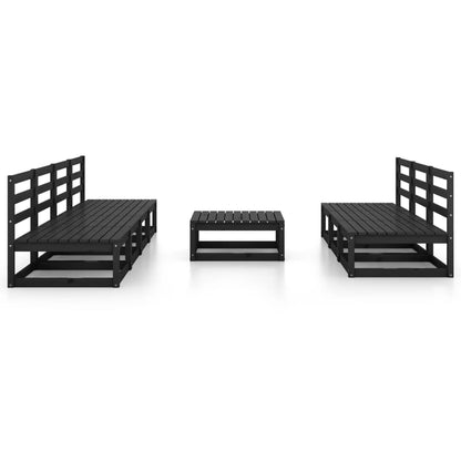 8 pcs conjunto lounge de jardim pinho maciço preto