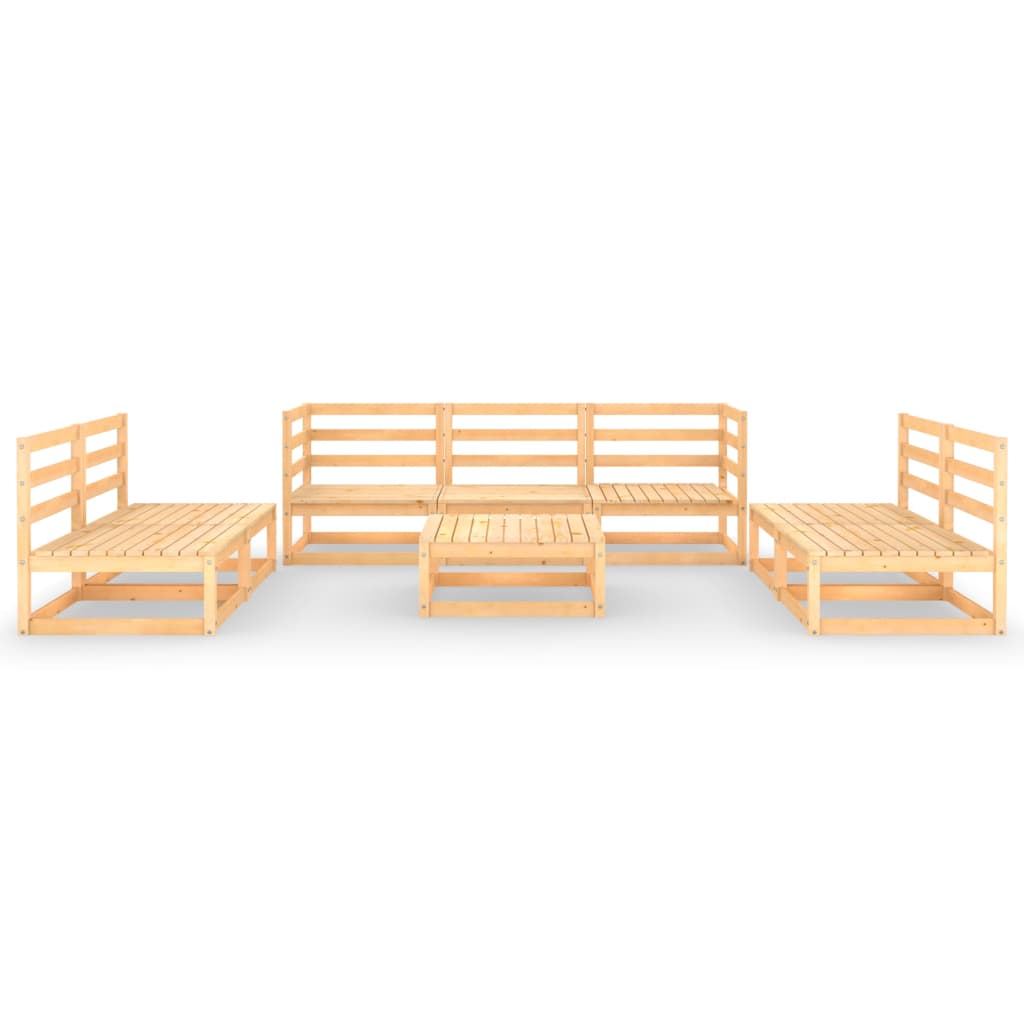 8 pcs conjunto lounge de jardim pinho maciço