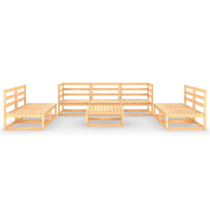 8 pcs conjunto lounge de jardim pinho maciço