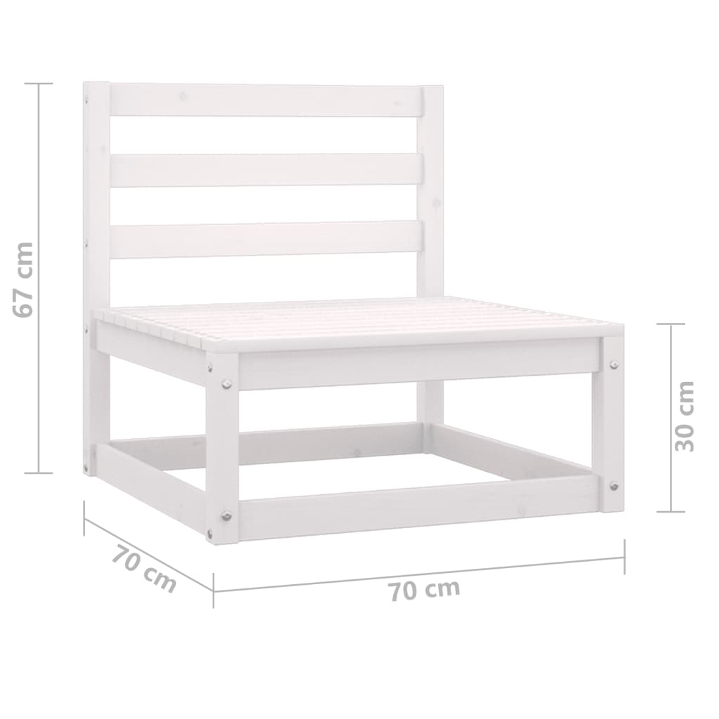 3 pcs conjunto lounge de jardim pinho maciço branco