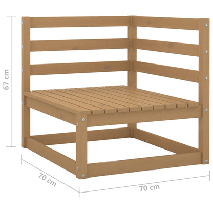 3 pcs conjunto lounge de jardim pinho maciço castanho mel