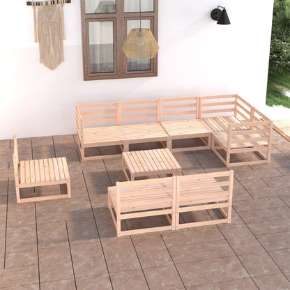 9 pcs conjunto lounge de jardim pinho maciço