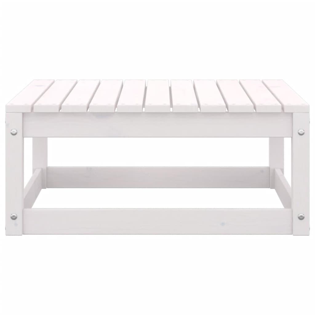 7 pcs conjunto lounge de jardim pinho sólido branco