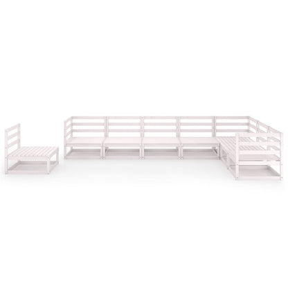 8 pcs conjunto lounge de jardim pinho sólido branco