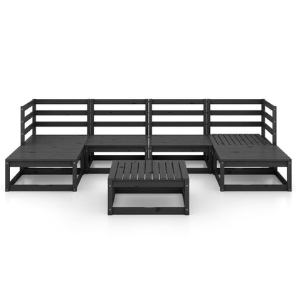 7 pcs conjunto lounge de jardim pinho maciço