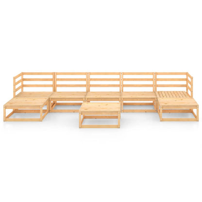 8 pcs conjunto lounge de jardim pinho maciço