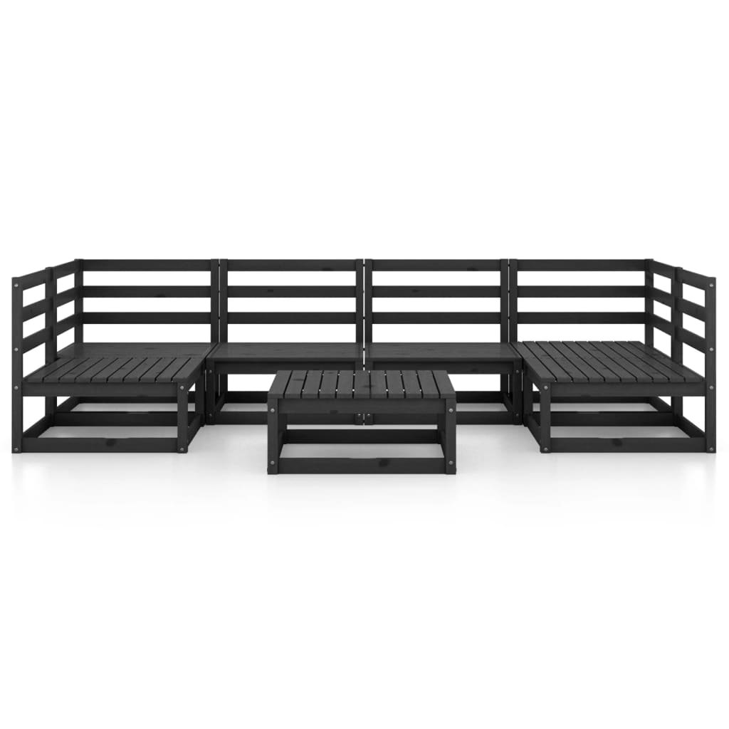 7 pcs conjunto lounge de jardim pinho maciço