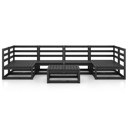 7 pcs conjunto lounge de jardim pinho maciço