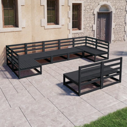 9 pcs conjunto lounge de jardim pinho maciço