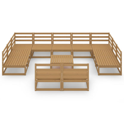 12 pcs conjunto lounge de jardim pinho maciço