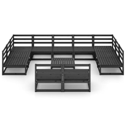 12 pcs conjunto lounge de jardim pinho maciço