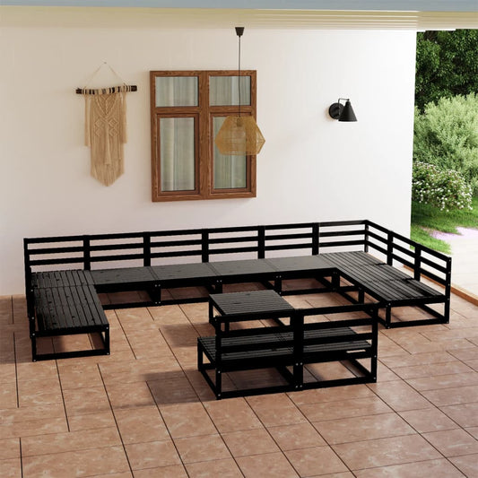 13 pcs conjunto lounge de jardim pinho maciço