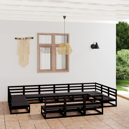 13 pcs conjunto lounge de jardim pinho maciço