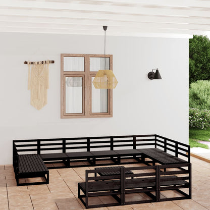 14 pcs conjunto lounge de jardim pinho maciço