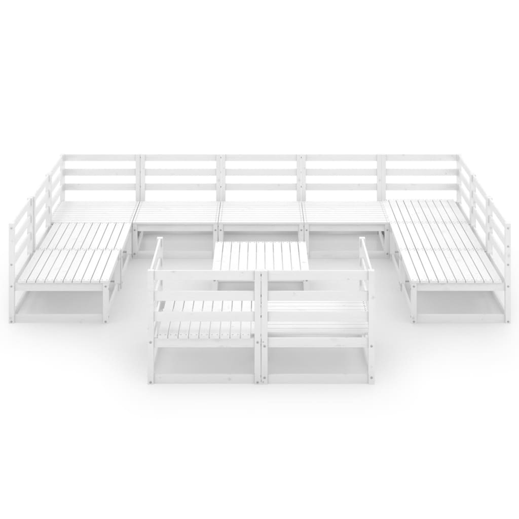 12 pcs conjunto lounge de jardim pinho maciço