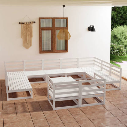 12 pcs conjunto lounge de jardim pinho maciço