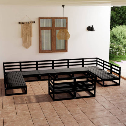 12 pcs conjunto lounge de jardim pinho maciço