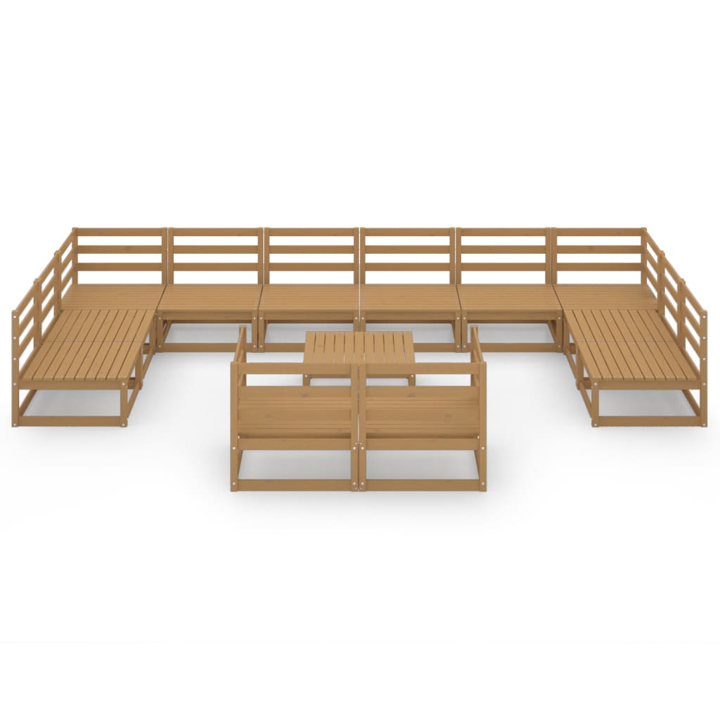 13 pcs conjunto lounge de jardim pinho maciço