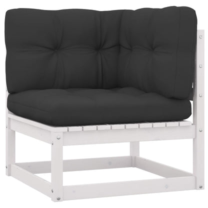 4 pcs conjunto lounge de jardim c/ almofadões pinho maciço